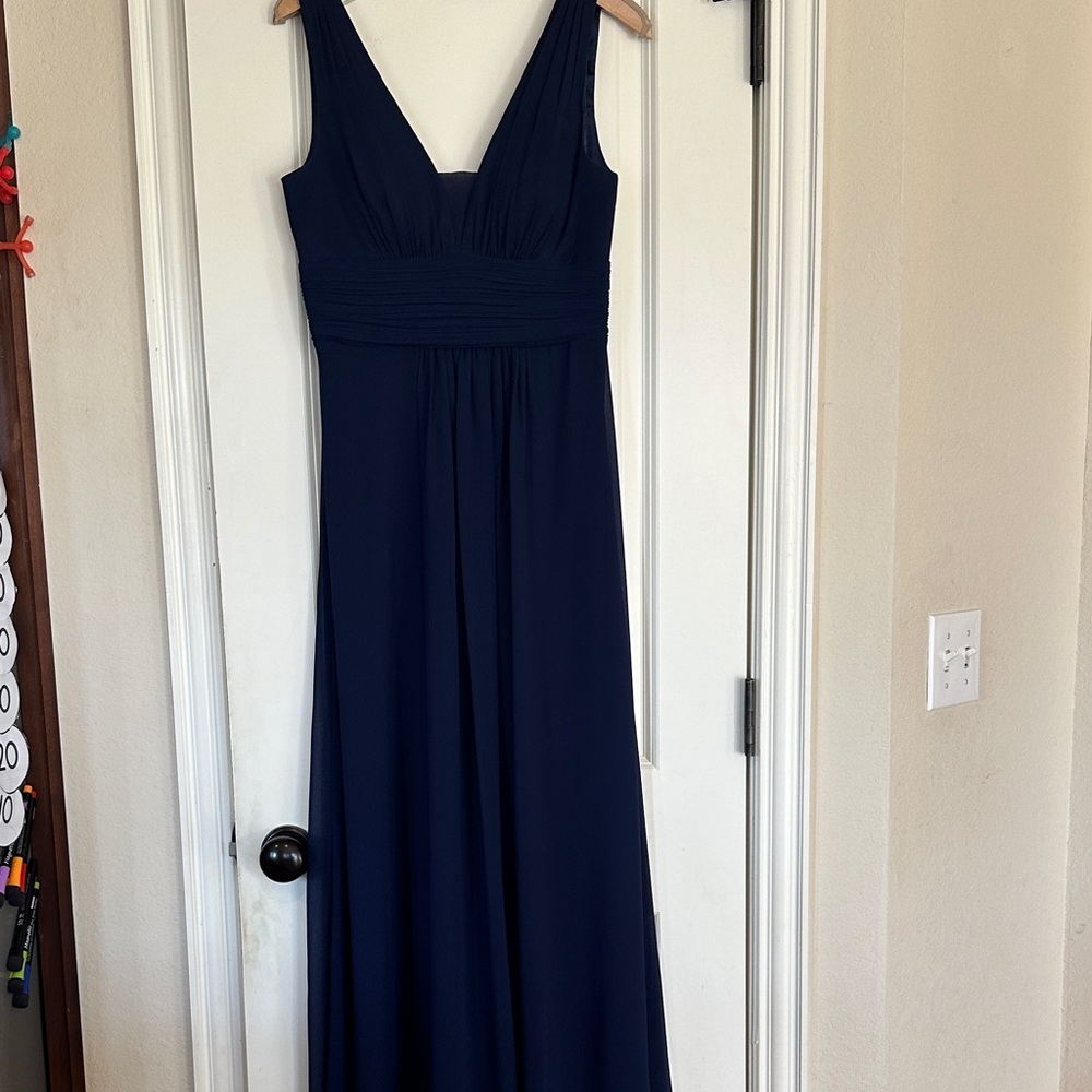 Elegant Navy Blue Maxi Dress / bridesmaid dress